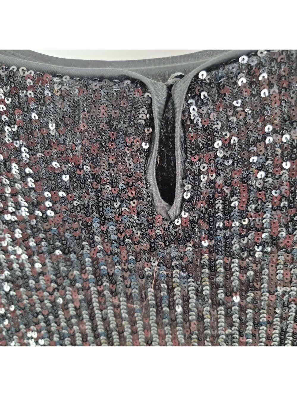 ⭐ Ophelia Roe Black Sequin Short Sleeve Top – Size S - Picture 5 of 12